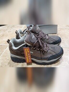 Skechers Men’s Brown and Black Leather Trail Boots